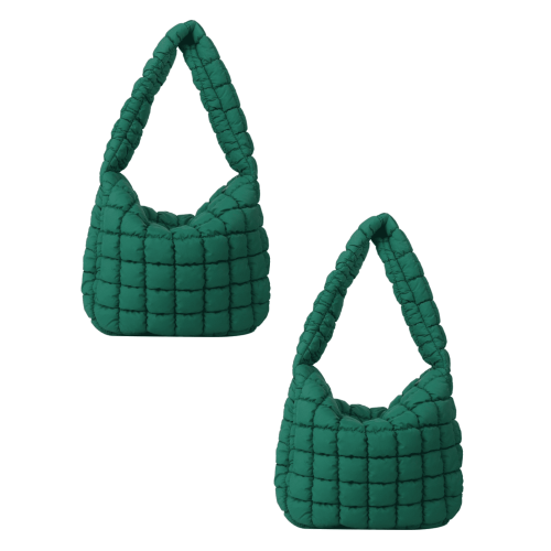 Borsa tote trapuntata, borsa a tracolla da donna, 2 pezzi
