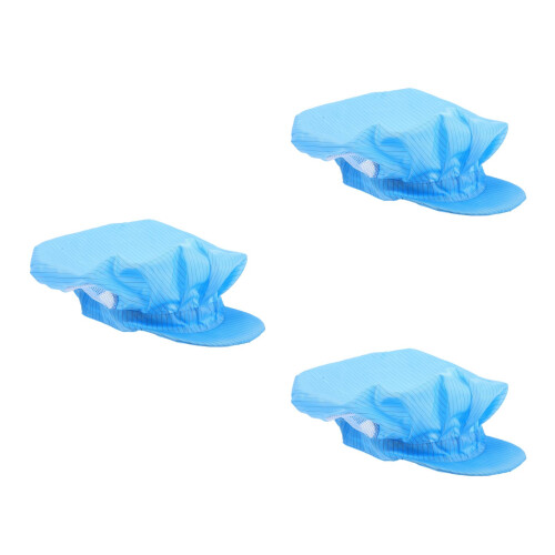3Pièces Casquettes Multi-Usages Bleues En Polyester Pour Restaurateurs 2