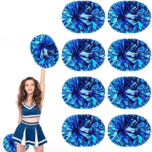 8 PCS Metallic Cheerleading Pom Pom for Team Spirit Sports Dance Cheering Kids Adults