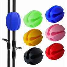 6 cinghie in silicone per portare canne da pesca, fascette a forma di uovo a 5 fori, legacci elastici per canne da pesca per esterni - Colori