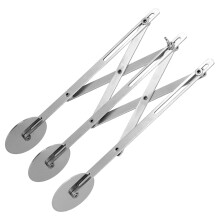 3-Wheel Adjustable Dough Cutter - Stainless Steel Pastry Divider & Pizza Dough Cutter