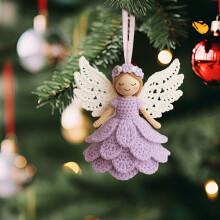 4" DIY Crochet Ornament Kit with Yarn for Beginners, Christmas Tree Decor Doll Hanging Ornaments, Easy Craft Kit (1/2/3/4/5PCS)