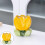 Blomsterformet keramisk penholder – gul, 1 stk. 2