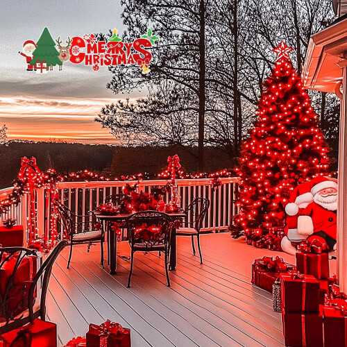 YANTON Christmas Lights 200 LED 66ft 8 Modes Red 1