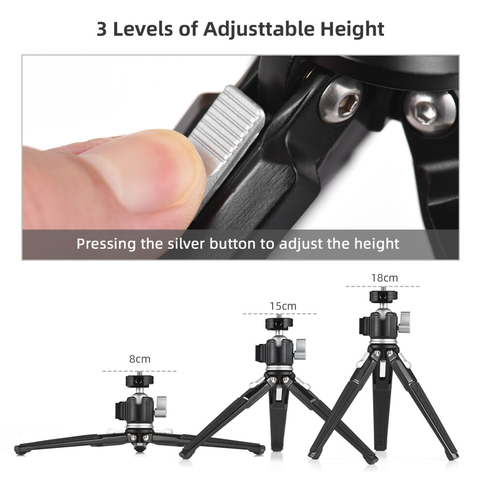 Mini Aluminum Tripod Stand 360 Ballhead 3Kg Load For Vlogging 4631385921480
