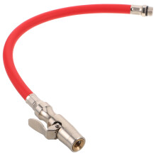 Red Rubber & Metal Tire Inflator Hose Replacement for Car Air Pump
