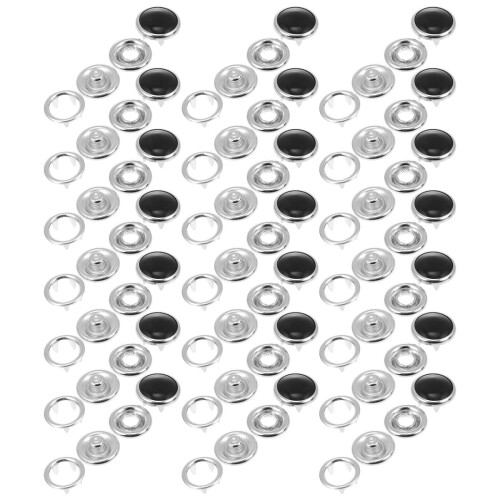 150Ensembles Kit D’outils Boutons Pression Alliage Noir Pour Couture