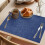Tovagliette in lino blu navy, stile rustico, 12 pezzi 3