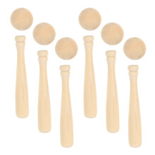 1Ensemble Batte Et Balle Baseball Bois À Peindre DIY Durable Khaki