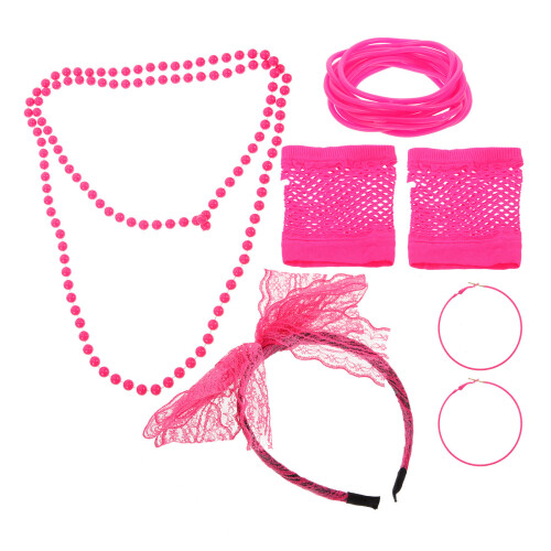 2Ensembles Ensemble Accessoires 80S Rose Filet Pour Fête 2