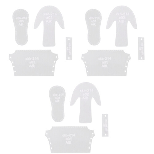 3Sets Transparent Acrylic DIY Boots Pendants Template White Craft Tool 2