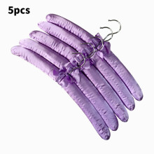 (Purple)Large Satin Padded Hanger Silk Hangers Wardrobe Organization Hotel Room Supplies