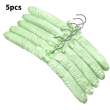 (Green)Large Satin Padded Hanger Silk Hangers Wardrobe Organization Hotel Room Supplies