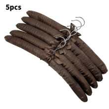 (Brown)Large Satin Padded Hanger Silk Hangers Wardrobe Organization Hotel Room Supplies