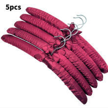 (Red)Large Satin Padded Hanger Silk Hangers Wardrobe Organization Hotel Room Supplies