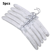 (White)Large Satin Padded Hanger Silk Hangers Wardrobe Organization Hotel Room Supplies