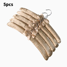 (Khaki)Large Satin Padded Hanger Silk Hangers Wardrobe Organization Hotel Room Supplies