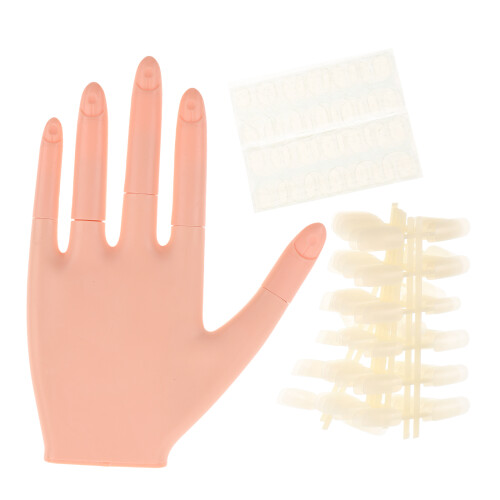 4Sets Bendable Mannequin Hand for Nail Art Practice with Nail Tips 1