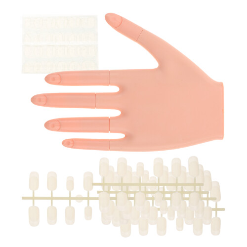 4Sets Bendable Mannequin Hand for Nail Art Practice with Nail Tips 2