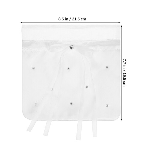 Bolsa para Noiva em Tecido Branco com Cordão 8,45x7,66 polegadas 2