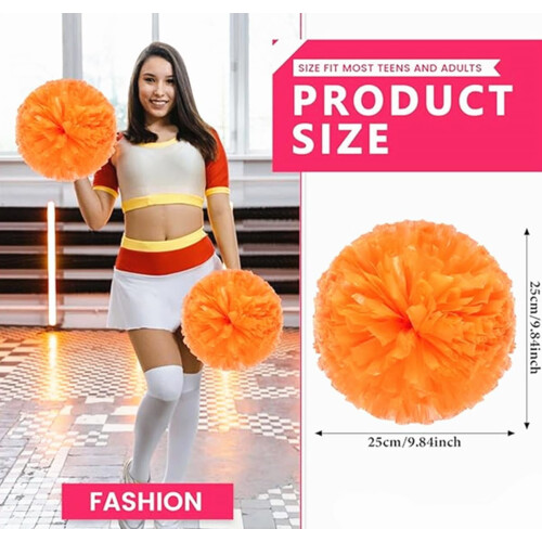 Set van 12 metallic cheer-pompons, 25 cm 2