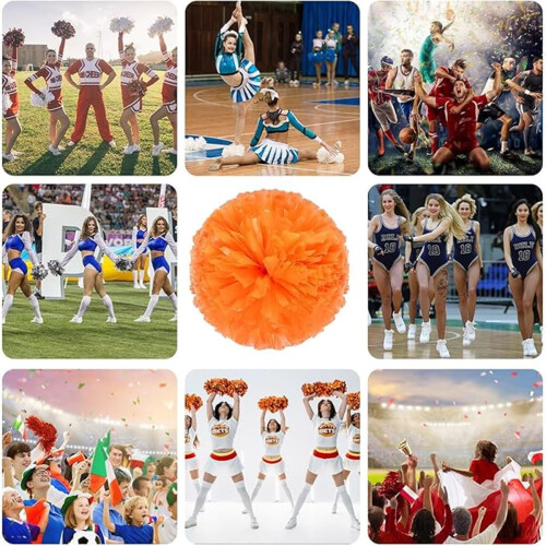 Set van 12 metallic cheer-pompons, 25 cm 1