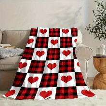 Plaid en flanelle pour la Saint-Valentin – Doux, léger et confortable pour canapé, lit, bureau – Toutes saisons, enfants et adultes –