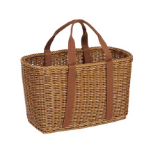 Panier à provisions en osier avec poignée – Panier de pique-nique et de marché tressé à la main, idéal pour conserver les aliments, organiser