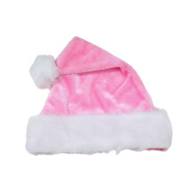 Dospelá klobúk Santa Claus zahusťuje plyšovú čiapku na sviatočné pohodlie, vianočnú novoročnú symbolickú čiapku s bielym okrajom