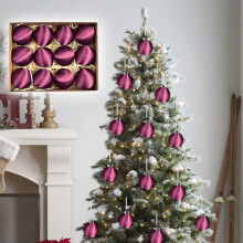 Boules de Noël suspendues en velours brillant, décorations de sapin en satin de soie, compatibles avec tous les crochets de sapin standard.