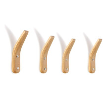 Patères murales en bois (4 pièces) 16 x 4 x 1 cm