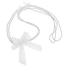 Lasso de mariage à l'église avec nœud blanc et perles élégantes pour la cérémonie d'union