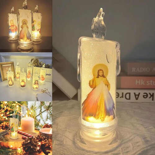 Vela de oração LED sem chama para decoração religiosa (1 unidade) 2