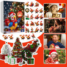 Calendrier de l'Avent Xmas2D avec pendentif poulet décoratif à suspendre (24 pièces), mignon et amusant, pour offrir des surprises.