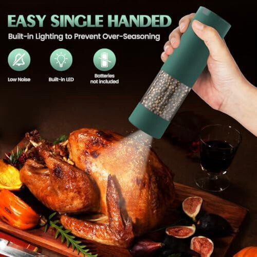 Electric Salt and Pepper Grinder Set Battery-Powered 2