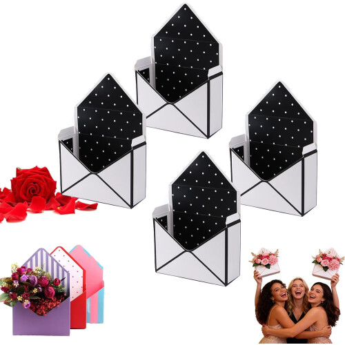Valentine Envelope Box Romantic Flower Love Note Holder4