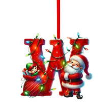 Décorations de Noël en forme de lettres 2025, décorations de Noël personnalisées pour l'intérieur, décorations de sapin de Noël à suspendre