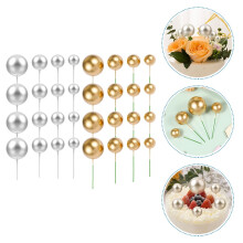 40pcs Balls Cake Decorations Assorted Color Cake Picks for DIY Projects Events