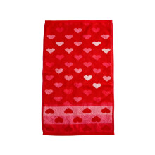 Toalla de mano de algodón con corazones rojos y blancos para el Día de San Valentín