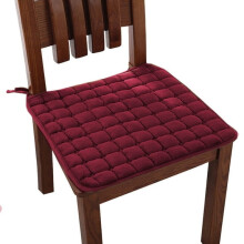 Cuscino quadrato per sedia da interni, colore bordeaux, con lacci, morbido e antiscivolo, ideale per terrazze, cucine, uffici e dormitori – 1 pezzo.