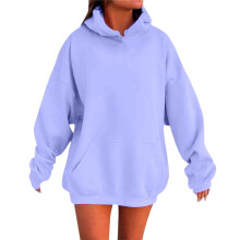 Hoodies voor dames, effen kleur hoodie met verlaagde schouders en zakken - comfortabele en stijlvolle sweatshirt, dameshoodies, 4XL