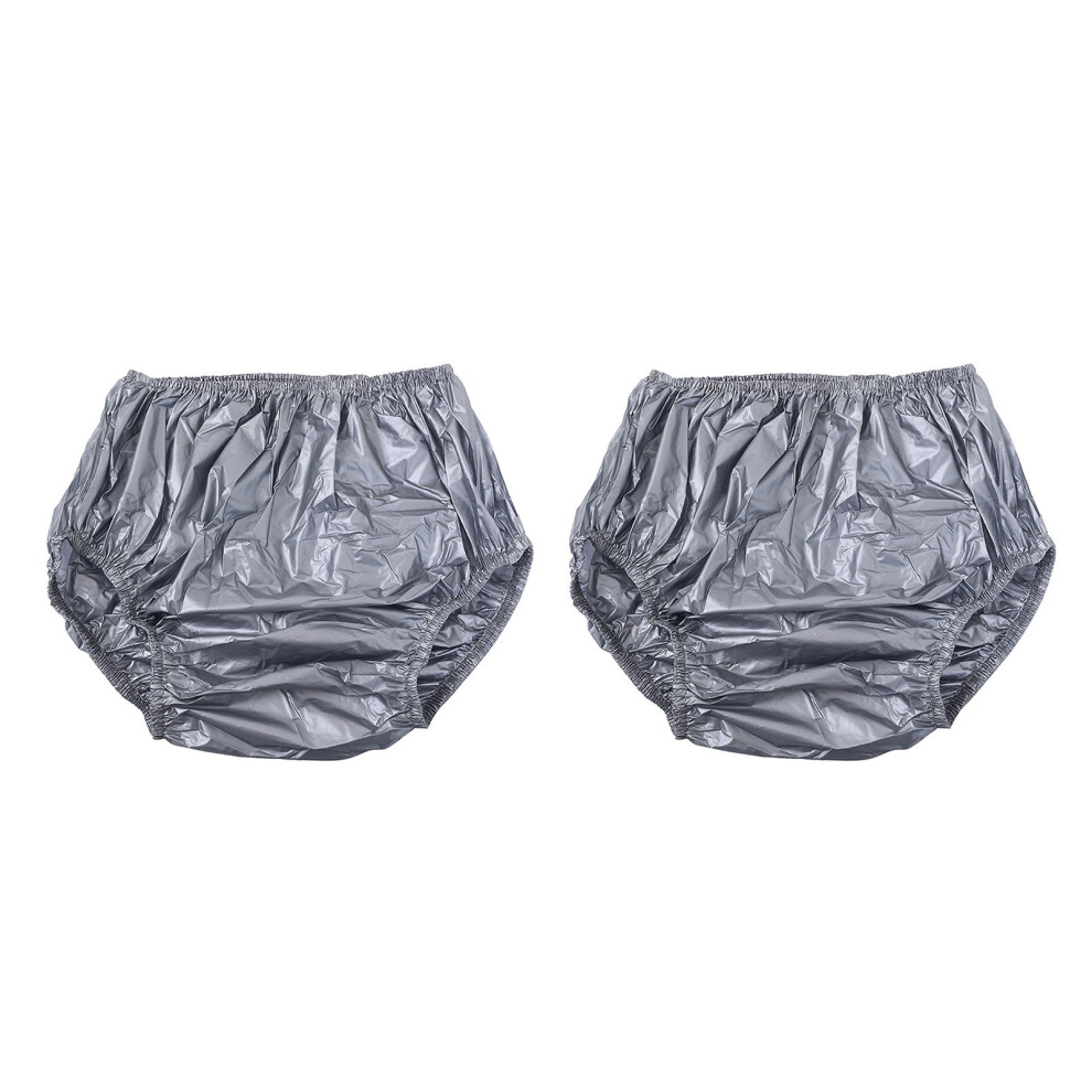 Pack of 2 Reusable Leak Proof Incontinences Underwear for Adults Washable Plastic Briefs for Men and Women Diaper Covers