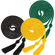 3Pcs Graduation Honor Cords, Rayon Braided Honor Cords with Tassels for Grad Days and Graduates Photography (Black, Gold, Green)