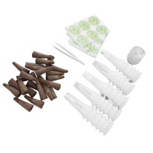 Kit de cápsulas hidropónicas - cestas de turba de plástico 8x4,2 cm