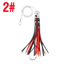 2Piece Deep Sea Fishing Bait Kit With Squid Skirt, Saltwater Lures, Octopus, 17/25cm Hook