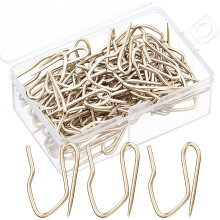 -58 Pack Metal Curtain Hooks Pin-On Drapery Hooks 1.2 by 1 Inch for Window Curtain, Door Curtain and Shower Curtain (Champagne Gold)