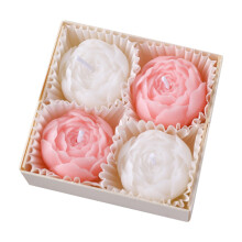 Caja de 3 velas de aromaterapia con aroma a peonía y rosa