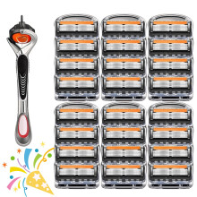 Coffret de lames de rasoir pour homme en acier inoxydable, 48 pièces