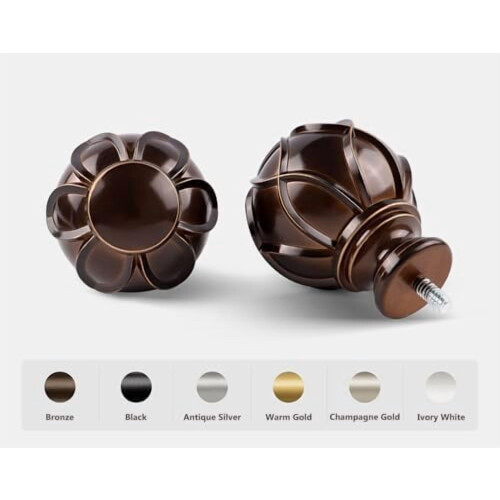 Bară telescopică pentru perdea, bronz antic, 28-48 in, pachet de 2
