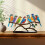 Décoration murale oiseau en acrylique, figurine florale multicolore 1